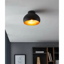 Lampes Dorées-Luminaires Eglo Plafonnier Eglo MOGANO Noir, 1 lumière