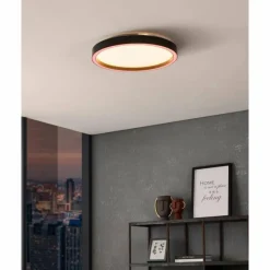 Luminaires Eglo Plafonnier Eglo MONTEMORELOS-Z LED Noir, 1 lumière, Changeur de couleurs