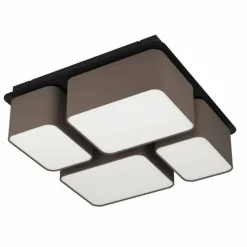 Lampes En Tissu-Luminaires Eglo Plafonnier Eglo MORDAZO Noir, 4 lumières