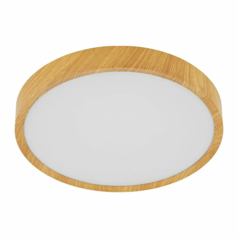 Lampes En Bois-Luminaires Eglo Plafonnier Eglo MUSURITA LED Bois foncé, 1 lumière
