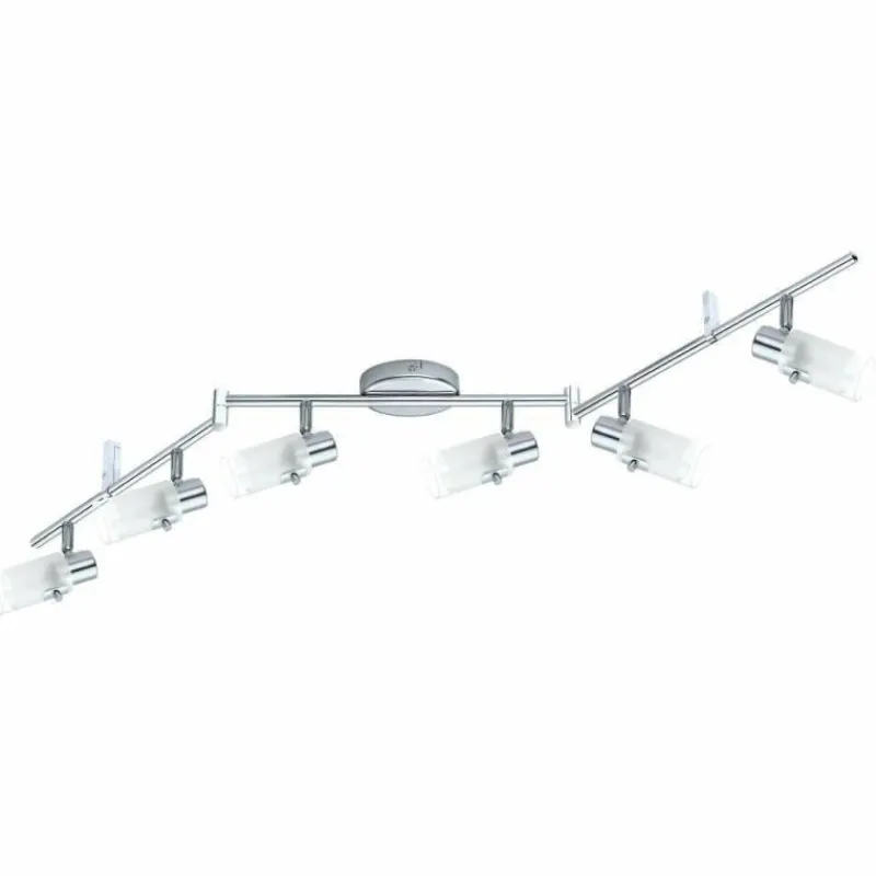 Luminaires Eglo Plafonnier Eglo ORVIETO LED Chrome, 6 lumières