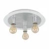 Lampes Vintages & Rétros-Luminaires Eglo Plafonnier Eglo PASSANO Argenté, Blanc, 3 lumières