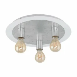 Lampes Vintages & Rétros-Luminaires Eglo Plafonnier Eglo PASSANO Argenté, Blanc, 3 lumières
