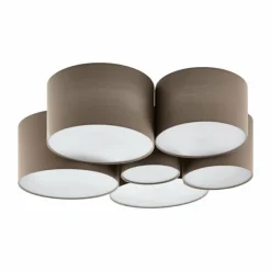 Lampes En Tissu-Luminaires Eglo Plafonnier EGLO PASTORE Blanc, 6 lumières