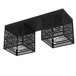 Luminaires Eglo Plafonnier Eglo PIEDRITAS Noir, 2 lumières* Plafonniers