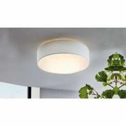 Lampes En Tissu-Luminaires Eglo Plafonnier Eglo REVILLA Blanc, 1 lumière