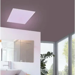 Luminaires Eglo Plafonnier Eglo SALOBRENA-C LED Blanc, 1 lumière, Télécommandes, Changeur de couleurs