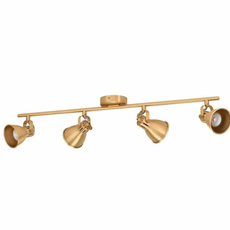 Lampes Dorées-Luminaires Eglo Plafonnier Eglo SERAS LED Or, Laiton, 4 lumières