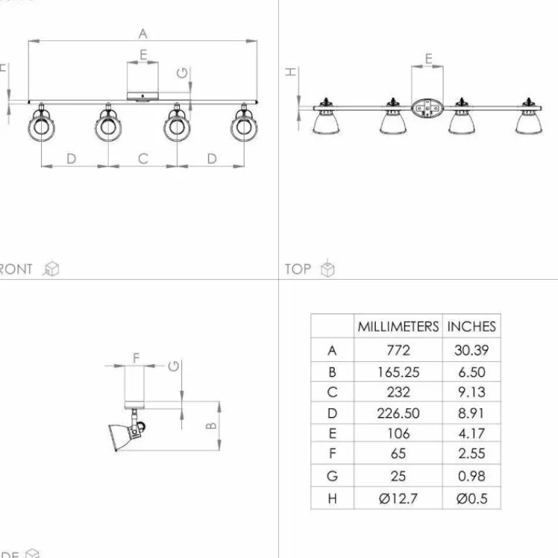 Lampes Dorées-Luminaires Eglo Plafonnier Eglo SERAS LED Or, Laiton, 4 lumières