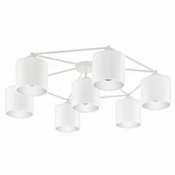 Lampes En Tissu-Luminaires Eglo Plafonnier Eglo STAITI Blanc, 7 lumières