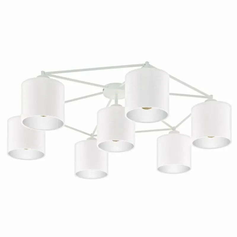 Lampes En Tissu-Luminaires Eglo Plafonnier Eglo STAITI Blanc, 7 lumières