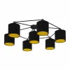 Lampes En Tissu-Luminaires Eglo Plafonnier Eglo STAITI Noir, 7 lumières