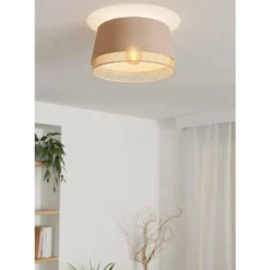 Style Boho-Chic-Luminaires Eglo Plafonnier Eglo TABLEY Noir, 1 lumière