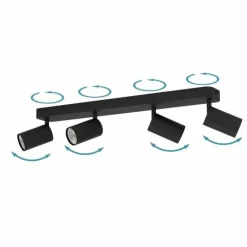 Luminaires Eglo Plafonnier Eglo TELIMBELA-Z LED Noir, 4 lumières, Changeur de couleurs