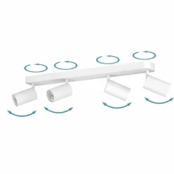 Luminaires Eglo Plafonnier Eglo TELIMBELA-Z LED Blanc, 4 lumières, Changeur de couleurs
