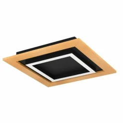 Lampes En Bois-Luminaires Eglo Plafonnier Eglo TIRRENARA LED Brun, Noir, 4 lumières, Télécommandes