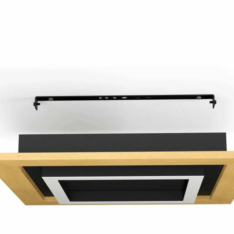 Lampes En Bois-Luminaires Eglo Plafonnier Eglo TIRRENARA LED Brun, Noir, 4 lumières, Télécommandes