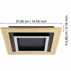 Lampes En Bois-Luminaires Eglo Plafonnier Eglo TIRRENARA LED Brun, Noir, 4 lumières, Télécommandes