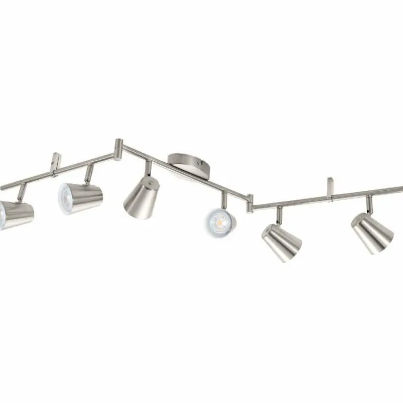 Luminaires Eglo Plafonnier Eglo TRAVALE LED Nickel mat, 6 lumières* Éclairage Led