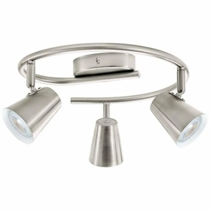 Luminaires Eglo Plafonnier Eglo TRAVALE LED Nickel mat, 3 lumières* Éclairage Led