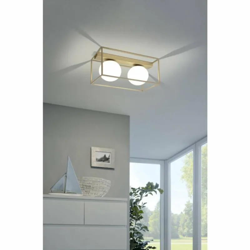Luminaires Eglo Plafonnier Eglo VALLASPRA Champagne, 2 lumières