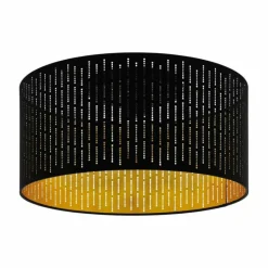 Lampes En Tissu-Luminaires Eglo Plafonnier EGLO VARILLAS Noir, 1 lumière