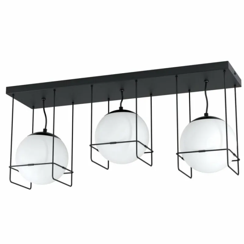 Luminaires Eglo Plafonnier Eglo VERSUOLA Noir, 3 lumières