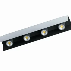 Luminaires Eglo Plafonnier Eglo VISERBA Aluminium, Noir, 4 lumières* Plafonniers