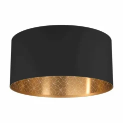 Lampes En Tissu-Luminaires Eglo Plafonnier Eglo ZARAGOZA Noir, 1 lumière