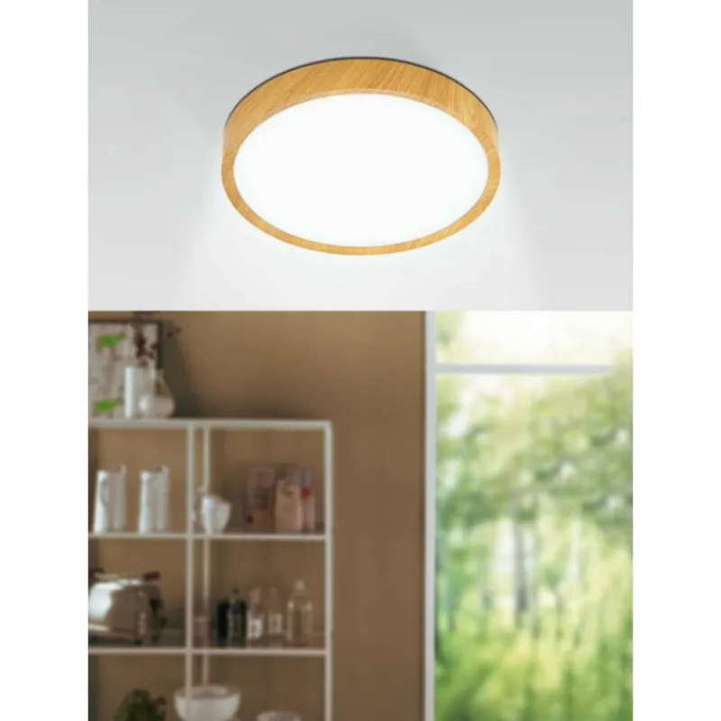 Lampes En Bois-Luminaires Eglo Plafonnier Eglo-Leuchten MUSURITA LED Couleur bois, 1 lumière