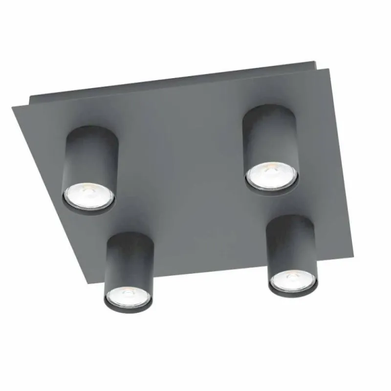 Luminaires Eglo Plafonnier Eglo-Leuchten VALCASOTTO LED Noir, 4 lumières* Éclairage Led
