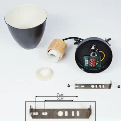 hofstein Plafonnier Elm Anthracite, Bois clair, 1 lumière