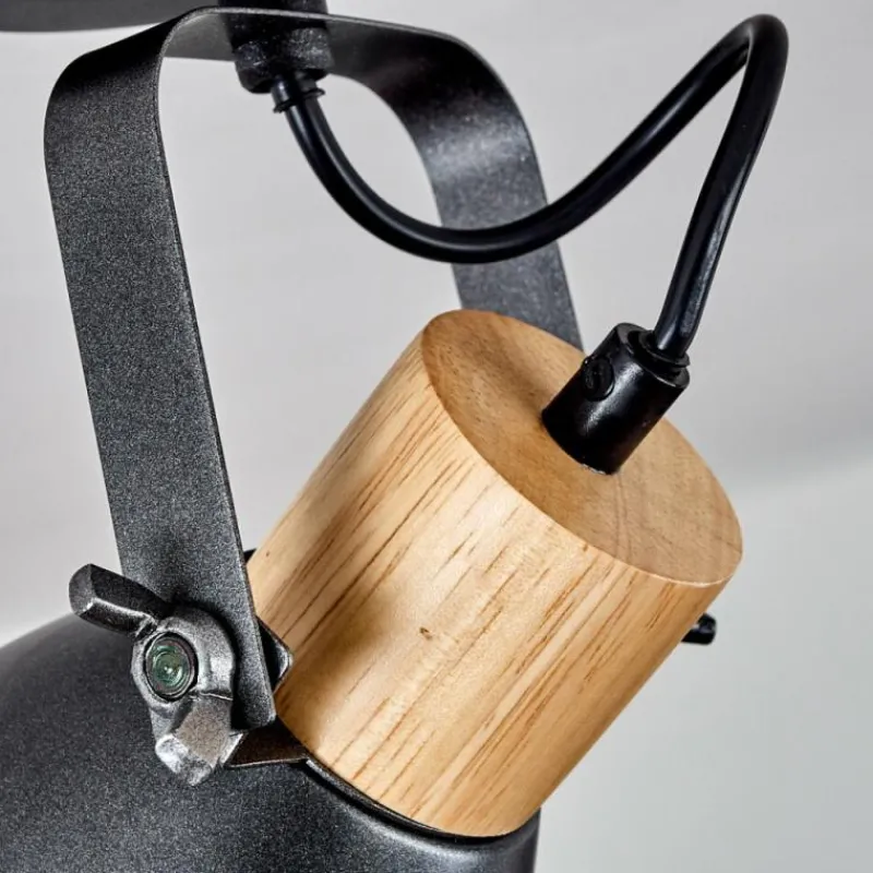 hofstein Plafonnier Elm Anthracite, Bois clair, 1 lumière