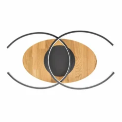 Lampes En Bois-Luminaires Elobra Plafonnier Elobra Argentina LED Écru, Noir, 2 lumières