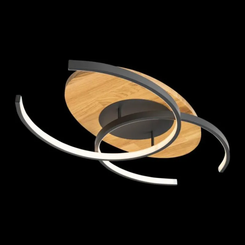 Lampes En Bois-Luminaires Elobra Plafonnier Elobra Argentina LED Écru, Noir, 2 lumières