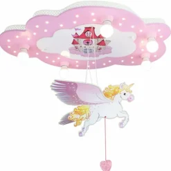 Lampes En Bois-Luminaires Elobra Plafonnier Elobra EINHORN Rose, 5 lumières