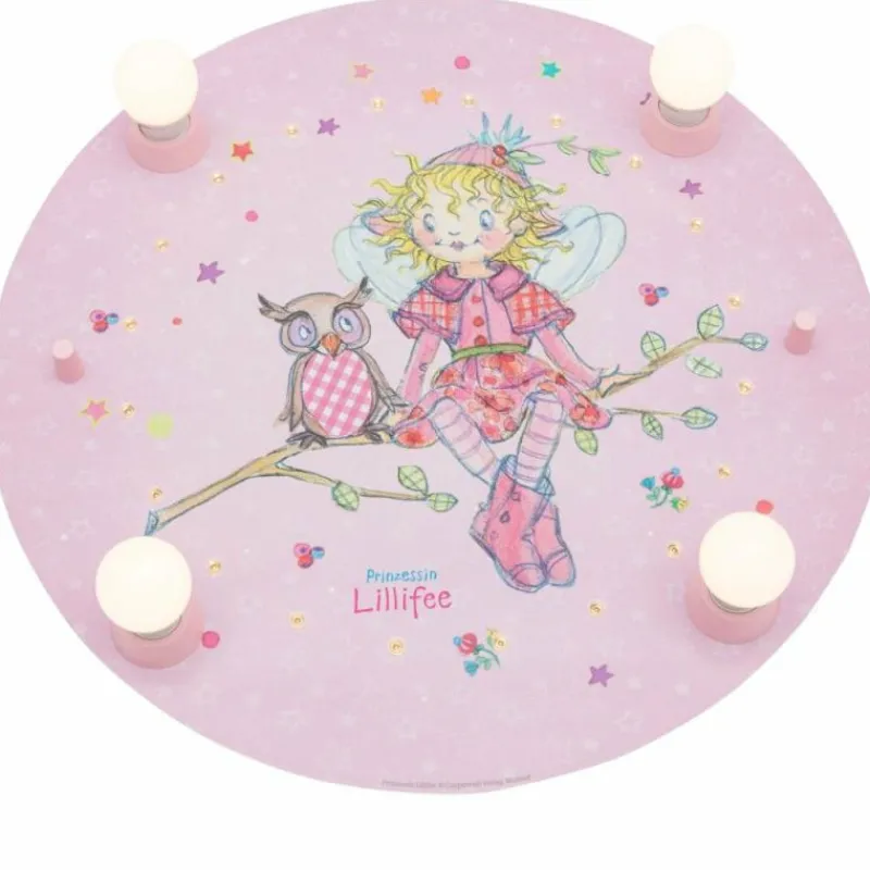 Lampes En Bois-Luminaires Elobra Plafonnier Elobra EULE Rose, 4 lumières