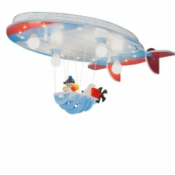 Lampes En Bois-Luminaires Elobra Plafonnier Elobra LUFTSCHIFF Bleu, Rouge, 4 lumières