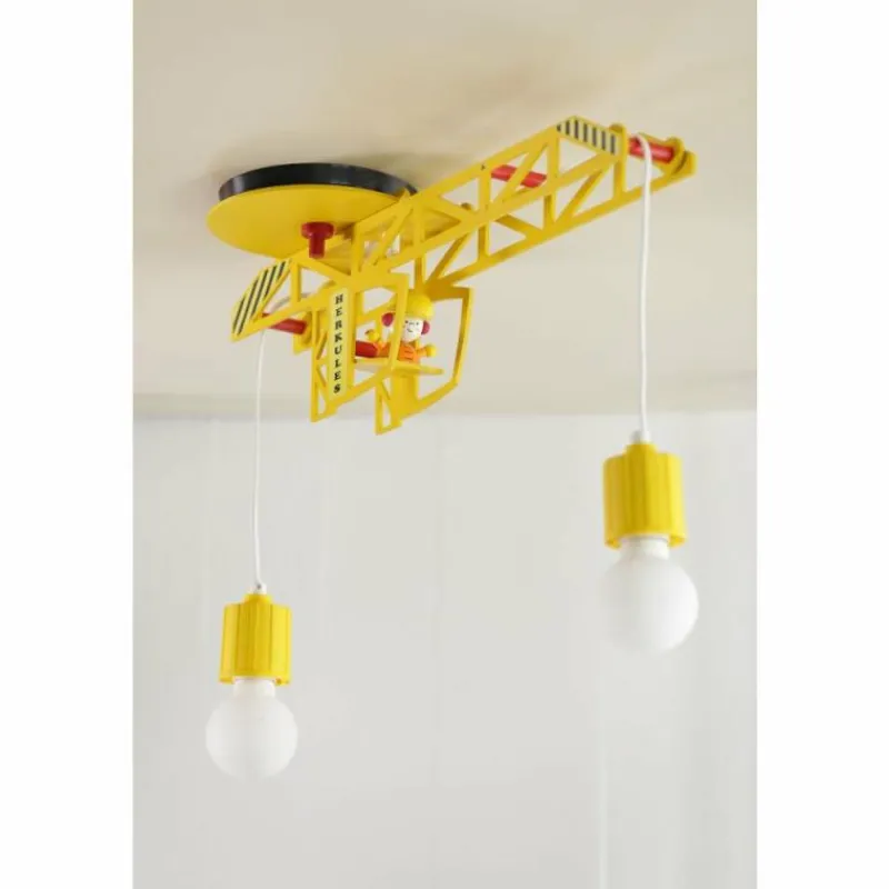 Lampes En Bois-Luminaires Elobra Plafonnier Elobra MARKUS Jaune, 2 lumières