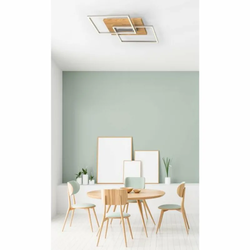 Lampes En Bois-Luminaires Elobra Plafonnier Elobra Panama LED Écru, 2 lumières, Télécommandes