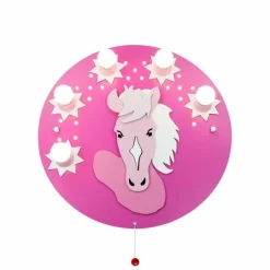 Lampes En Bois-Luminaires Elobra Plafonnier Elobra PONY Rose, 5 lumières