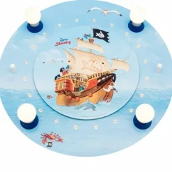 Lampes En Bois-Luminaires Elobra Plafonnier Elobra SEE Bleu, 4 lumières