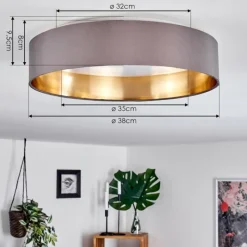 Lampes En Tissu-hofstein Plafonnier Elsa LED Blanc, 1 lumière