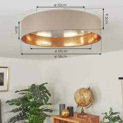 Lampes En Tissu-hofstein Plafonnier Elsa LED Blanc, 1 lumière