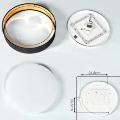 Lampes En Tissu-hofstein Plafonnier Elsa LED Blanc, 1 lumière