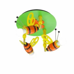 Lampes En Bois-Luminaires Elobra Plafonnier en rondelle Elobra HUMMEL Multicolore, 3 lumières