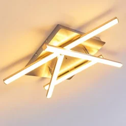 hofstein Plafonnier Eriz LED Nickel mat, 4 lumières, Télécommandes, Changeur de couleurs