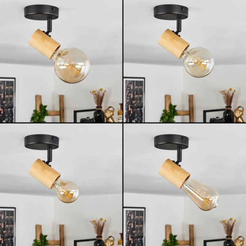 Luminaires Scandinaves-hofstein Plafonnier Erlach Écru, Noir, 1 lumière