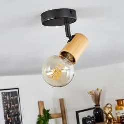 Luminaires Scandinaves-hofstein Plafonnier Erlach Écru, Noir, 1 lumière