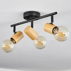 Luminaires Scandinaves-hofstein Plafonnier Erlach Écru, Noir, 3 lumières